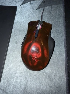 Rare Razer Naga Hex Wraith Red Laser Gaming Mouse RZ01-0075 MMO MOBA - Image 1 of 4