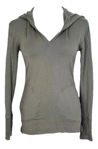 Athleta Womans Size XXS Sweatshirt Hoodie Green Thumb Holes Jersey Knit - Picture 1 of 12