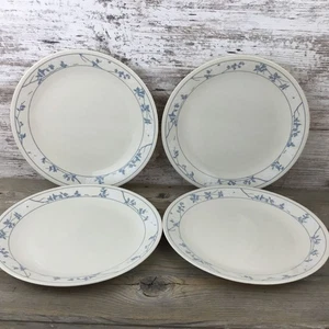 Set Of 4 Corelle First Of Spring Dinner Plates 10 1/4" Beige With Blue & White - Picture 1 of 19