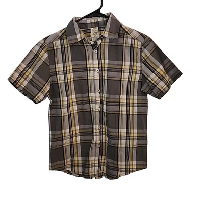 Faded Glory Yellow/Gray/Black/White Short-Sleeve Buttondown - Image 1 of 4