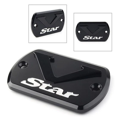 Front Brake Fluid Reservoir Cover Fit Yamaha V Star XVS 650/950/1100/1300 Black - Image 1 of 4