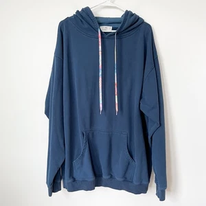 Natural Life Oversized Longline Hoodie Blau Regenbogen Kordelzug Damen Einheitsgröße - Bild 1 von 8