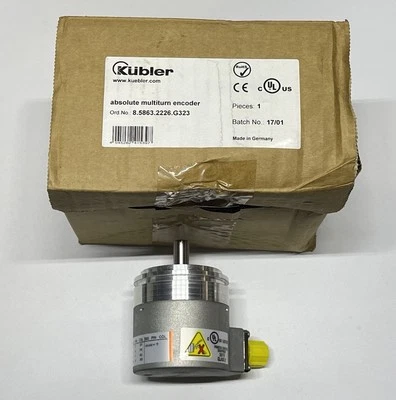 Kubler Sendix 5863 10x20mm Shaft Absolute Encoder 8.5863.2226.G323 SSI Gray M12 - Image 1 of 4