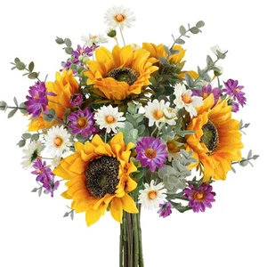 Artificial Sunflowers Bouquet Fake Flower Bouquet with Sunflowers for Bridal ... - Picture 1 of 7