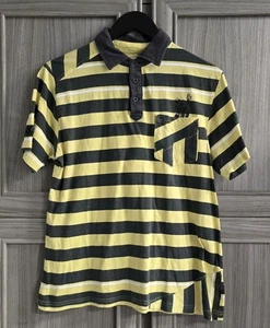 Micros Polo Shirt Yellow Black Stripe Small Music Theme  - Picture 1 of 15