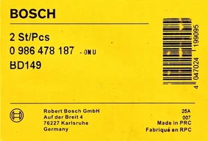 Bremsscheibe BOSCH 0 986 478 187 - Bild 1 von 2
