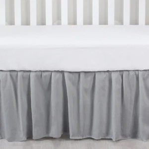 "Falda de cuna estándar para bebé cuatro lados de tela elástica ropa de cama con volantes de polvo 52""x28" - Imagen 1 de 27