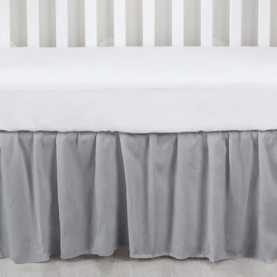 Baby Standard Crib Skirt Four Fabric Sides Elastic Bedding Dust Ruffle 52"x28" - Photo 1/3