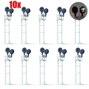 10PC HO Scale Model Tri-Lights Block Signal Fine Made Metal 2 Opposite Targets F - Picture 1 of 10