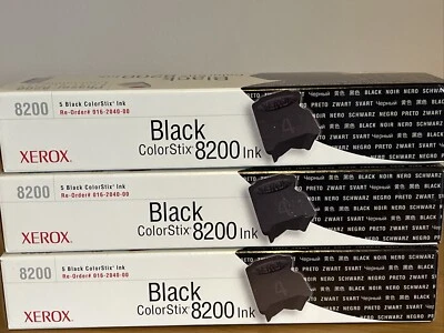 Lot 6 packs of Xerox 016204000 Black ColorStix Phaser 8200 Ink Cartridge 5 pcs - Image 1 of 2