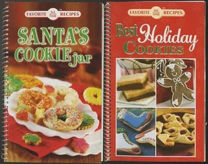 Lot of TWO * ALL TIME FAVORITE RECIPES spiral bound * SANTA'S COOKIE JAR HOLIDAY - Picture 1 of 2
