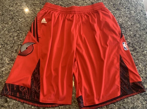 Portland Trail Blazers Shorts Mens XXL 2XL  Red Adidas NBA Basketball Cover