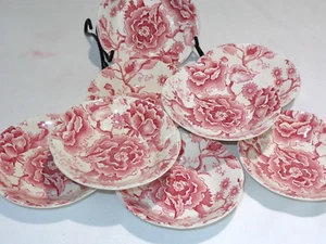 8 Vintage Johnson Brothers Red English Chippendale Fruit Bowls - Picture 1 of 3