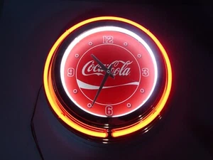 Coca-Cola 15" Round Neon Light Clock Ice Cold Coke Sign - Bild 1 von 7