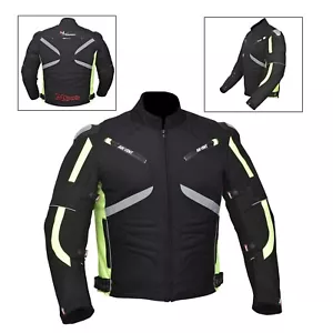 Chaqueta Cordura verde/negra para hombre impermeable genuina motocicleta motocicleta CE - Imagen 1 de 4