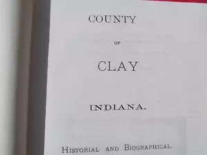 Clay County Indiana History Brazil Washington Posey Van Buren Cass Lewis HB - Picture 1 of 16