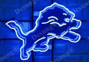 20" Detroit Lions Light Lamp Neon Sign With HD Vivid Printing Technology - Picture 1 of 2