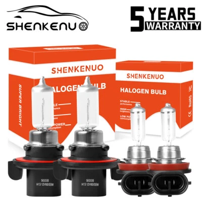 For Pontiac Torrent 2006-09 4X 3400K Halogen Headlight Hi/Lo+Fog Light Bulbs Kit - Image 1 of 4