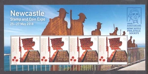Mini hoja sobreimpresa Australia 2018 Newcastle Stamp & Coin Expo montada sin montar o nunca montada. - Imagen 1 de 1