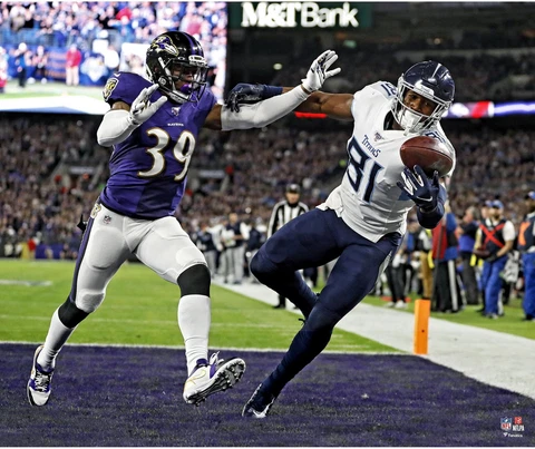 Jonnu Smith Tennessee Titans Playoff Moment One-Handed TD 20x24 Photo Cover