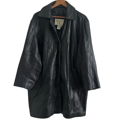 Chaqueta de cuero Eddie Bauer vintage para mujer L negra de piel de cordero clásica atemporal Foto 1 de 4