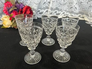 Juego de 5 copas de vino Stuart Crystal "Waverly" corte cruzado 4 1/2" - Imagen 1 de 9