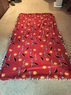 Ohio State Buckeyes HANDMADE craft blanket (102" X 54") fringe "Go State!" - Image 1 of 3