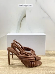 Del Carlo Sandalo Donna Kelly In Pelle Terra Luxury Woman Sandal 38 - Imagen 1 de 6