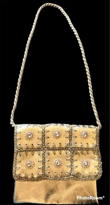 Gold Lame’ Handcrafted Made In Italy Handbag Mid Century Beautiful! - Image 1 of 4
