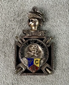 antique KNIGHTS OF PYTHIAS CHEYENNE WY GOLD PLATE WATCH FOB 1911 KOP - Picture 1 of 4