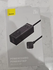 USB C Charger, Baseus PowerCombo Pro 40W, Surge Protector Power Strip, type c - Picture 1 of 4