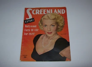 Revista SCREENLAND enero 1950 LANA TURNER, David Niven Hedy Lamarr Lizabeth Scott - Imagen 1 de 14