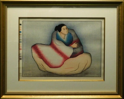 R.C. Gorman "Maya" 1982 impreso en madera en Tokio, Japón firmado a mano hacer oferta Foto 1 de 4