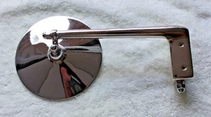Vintage Side View Mirror 4" Round Chrome with Bracket Antique Car Rat Rod - Bild 1 von 9