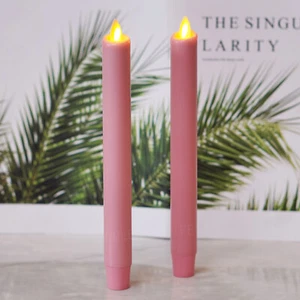 9'' Luminara Flameless LED Moving Wick Taper Candles Wax Timer Remote Pink - Picture 1 of 17