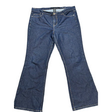 Calvin Klein Mid Rise Flare Jeans Blue Women's Size 14 with flaws 