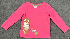 Hanna Andersson Girls Shirt 4 100 Owl Pink Long Sleeve Top Forrest Tree Graphic - Picture 1 of 8