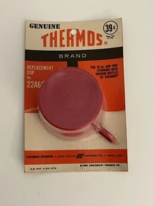 Genuine Thermos RED replacement Cup 22A6- Fits 10oz & Pint Size Standard Neck - Picture 1 of 2