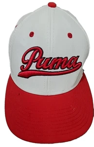 PUMA Dry Cell HAT CAP White Red Raised Logo Flex fit - Picture 1 of 8