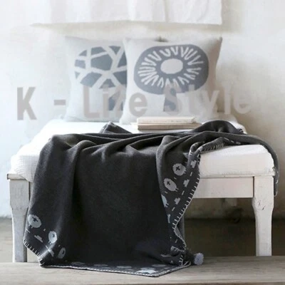 Handmade Embroidered Sheep Pattern Throw Blanket 39"X53" Sofa,Home - Made Korea - Image 1 of 4