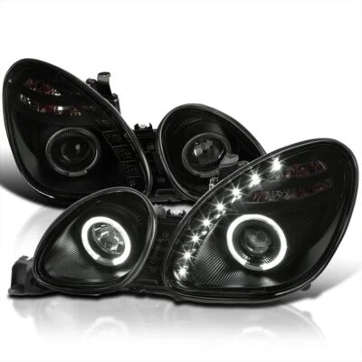 Se adapta a Lexus GS300 GS400 1998-2005 negro oscuro LED halo proyector faros lámparas Foto 1 de 4