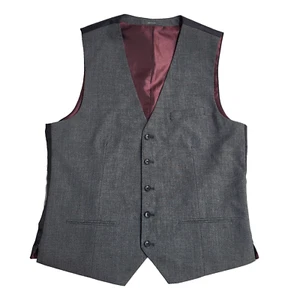 Primark Grey 3 Pocket Smart Formal Waistcoat UK Men's L 42" - Picture 1 of 5