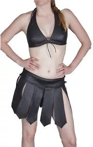 Nuevo L Amazonas Gladiador Falda A Kilt Cuero Natural Cordón Legionario Fetiche - Bild 1 von 6