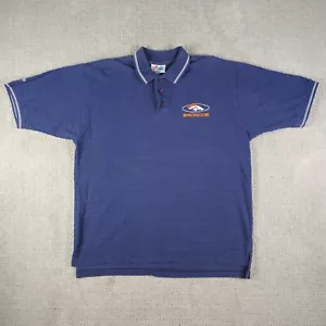 Vintage Majestic Denver Broncos Polo Shirt Mens Size L Navy Blue NFL Football - Picture 1 of 8
