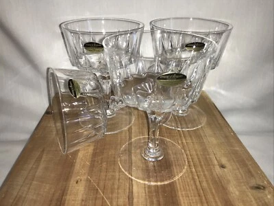 J.G. DURAND, CRISTAL D'ARQUES Cristal d’Arques Versailles Sherbet Champagne Glass 24% Lead Crystal Set Of 4