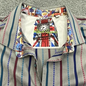 Robert Graham Mens 3XLT Flip Cuff Shirt Tall Great Britain Uk Striped - Picture 1 of 12