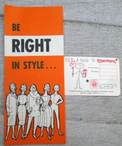 MCM International Ladies Garment Workers Union Be Right In Style Broschüre & Karte - Bild 1 von 6