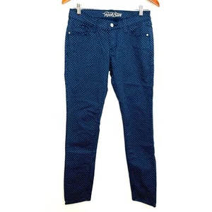 Old Navy Rock Star Blue Polka Dots Stretchy Slim Low Rise Jeans 8 (runs small) - Picture 1 of 7