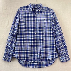 Ralph Lauren kariertes Button Down Langarm Hemd L Classic Fit blau adrett - Bild 1 von 8