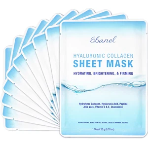10 Pack Collagen Face Mask, Instant Brightening & Hydrating Face Sheet Mask with - Picture 1 of 12